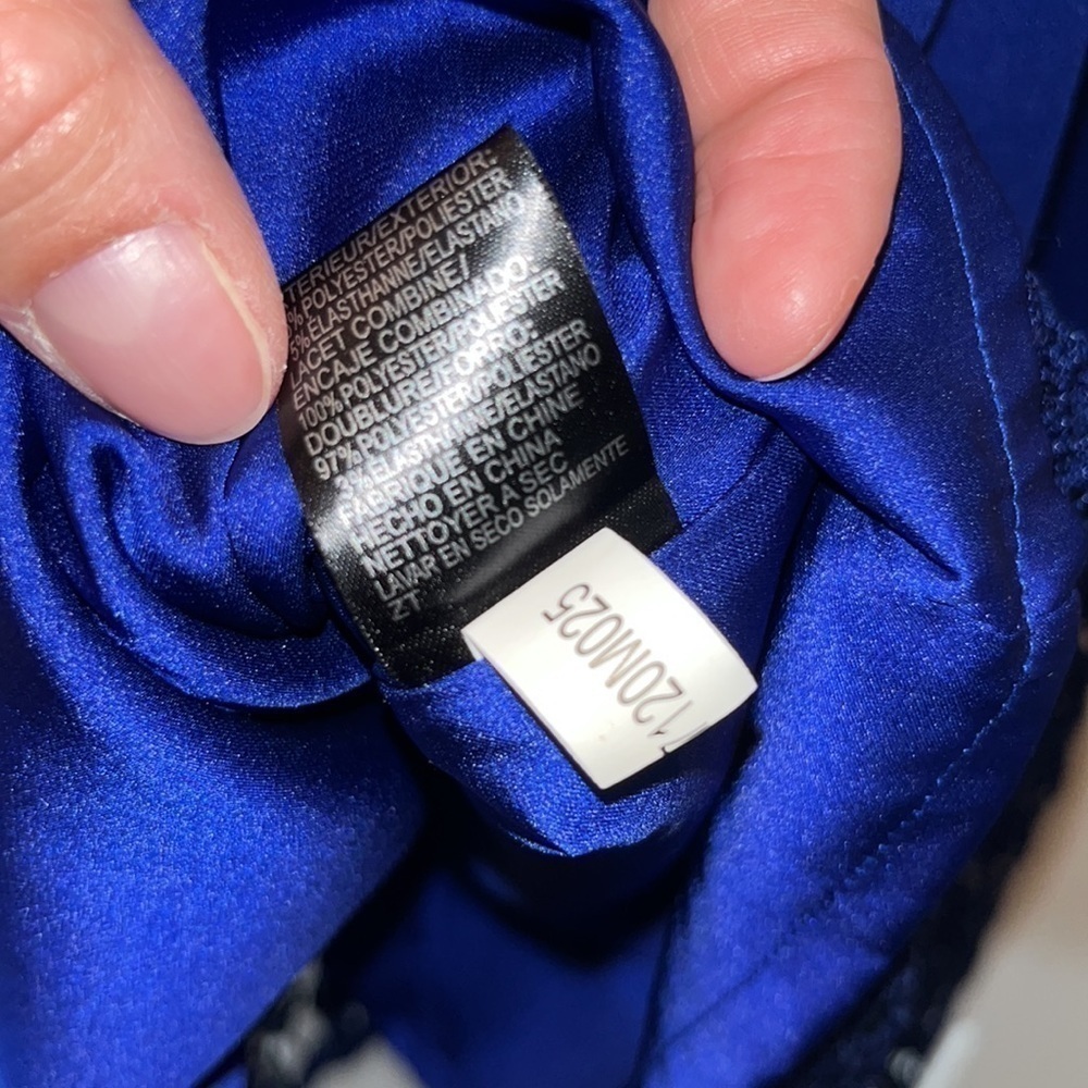 Beautiful lapis blue Tahari ASL dress lace details size 10 NWT - Picture 7 of 10